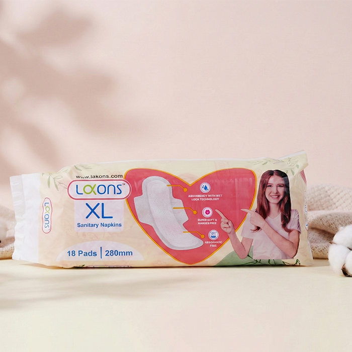 Lakons Premium Sanitary Napkins | Wet-Lock Absorbency & Rash-Free Comfort | Ultra-Thin Pads for Day & Night Protection