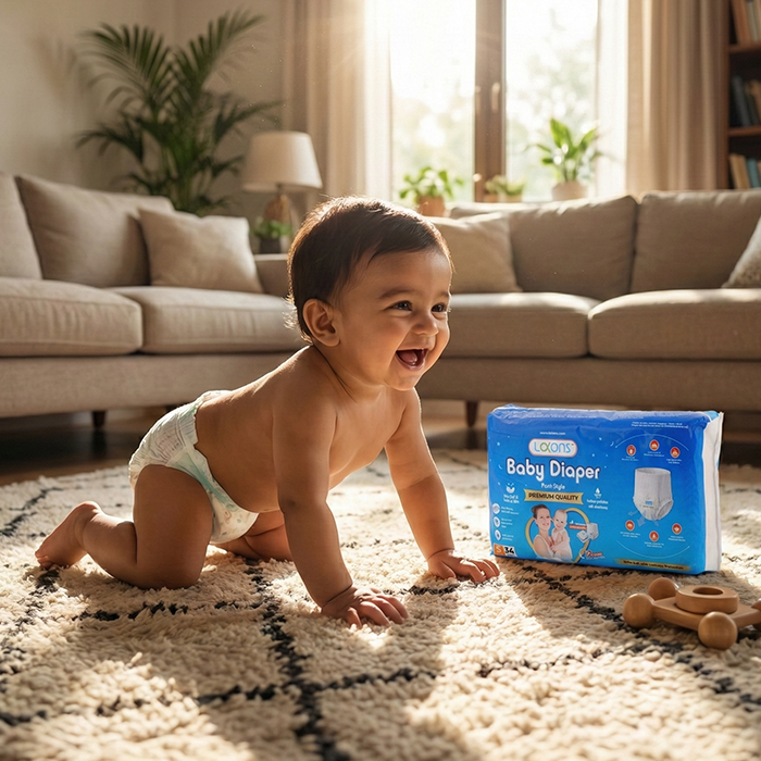 Lakons Premium Baby Diapers - Pant Style | 12-Hour Absorption & Leak Protection | Extra Soft for Sensitive Skin