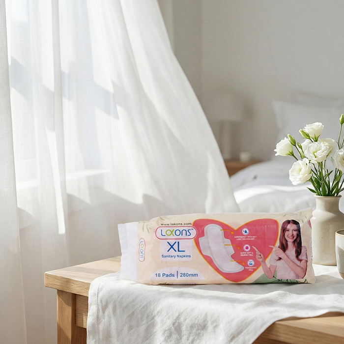 Lakons Premium Sanitary Napkins | Wet-Lock Absorbency & Rash-Free Comfort | Ultra-Thin Pads for Day & Night Protection