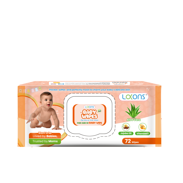 Lakons Baby Wipes | Thick, Soft & Moisturizing | Aloe Vera, Vitamin E & Jojoba Oil | Alcohol-Free & Fragrance-Free