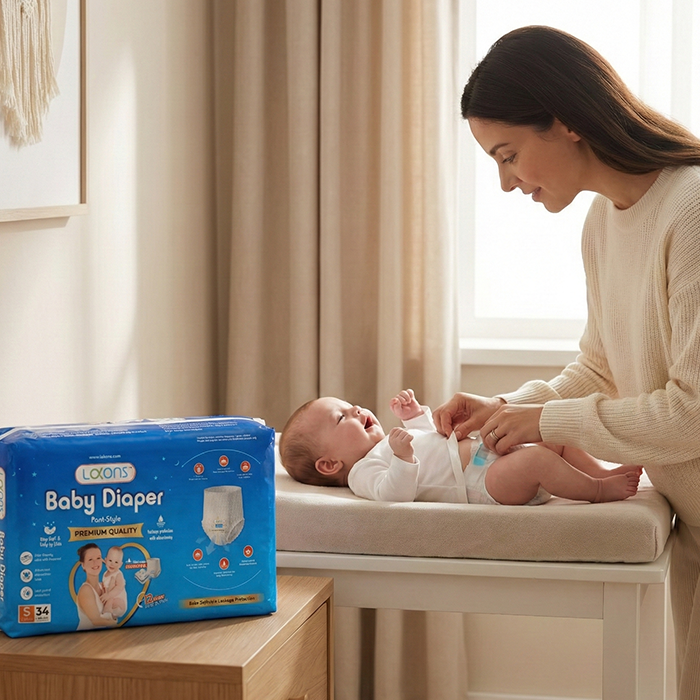 Lakons Premium Baby Diapers - Pant Style | 12-Hour Absorption & Leak Protection | Extra Soft for Sensitive Skin