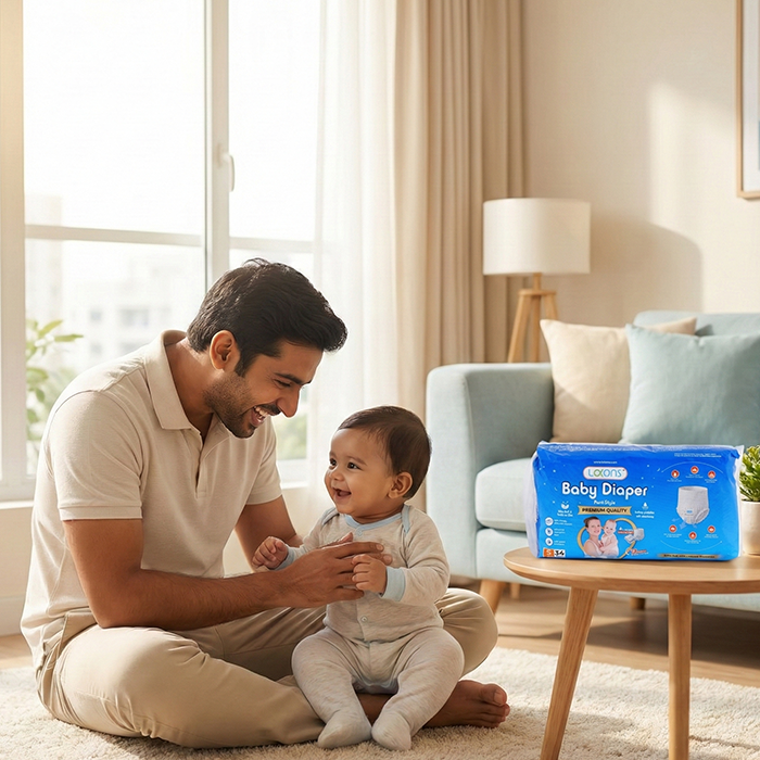 Lakons Premium Baby Diapers - Pant Style | 12-Hour Absorption & Leak Protection | Extra Soft for Sensitive Skin