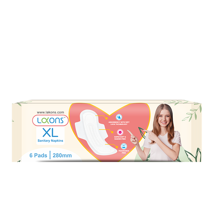 Lakons Premium Sanitary Napkins | Wet-Lock Absorbency & Rash-Free Comfort | Ultra-Thin Pads for Day & Night Protection